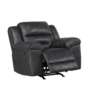 English Elm Rocker Recliner with Pillow Top Arms and Polished Microfiber Upholstery for Living Rooms B011P576144