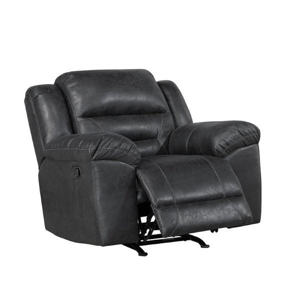 English Elm Rocker Recliner with Pillow Top Arms and Polished Microfiber Upholstery for Living Rooms B011P576144