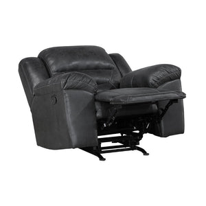 English Elm Rocker Recliner with Pillow Top Arms and Polished Microfiber Upholstery for Living Rooms B011P576144