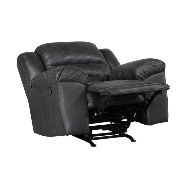 English Elm Rocker Recliner with Pillow Top Arms and Polished Microfiber Upholstery for Living Rooms B011P576144
