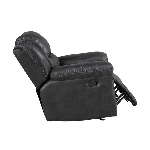 English Elm Rocker Recliner with Pillow Top Arms and Polished Microfiber Upholstery for Living Rooms B011P576144