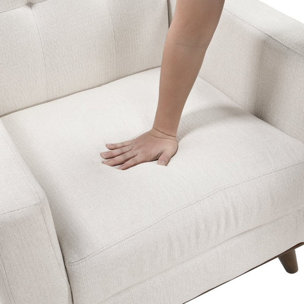 English Elm Double Reclining Sofa with Nailhead Trim Dacron Foam Seating for Modern Living Beige Polyester B011P576145