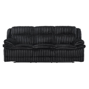 English Elm Sofa Mid-Century Velvet Upholstered with Walnut Legs and Pocket Coil Cushion Support Black Corduroy 95 L x 40 W x 41 H B011P576149