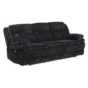 English Elm Sofa Mid-Century Velvet Upholstered with Walnut Legs and Pocket Coil Cushion Support Black Corduroy 95 L x 40 W x 41 H B011P576149