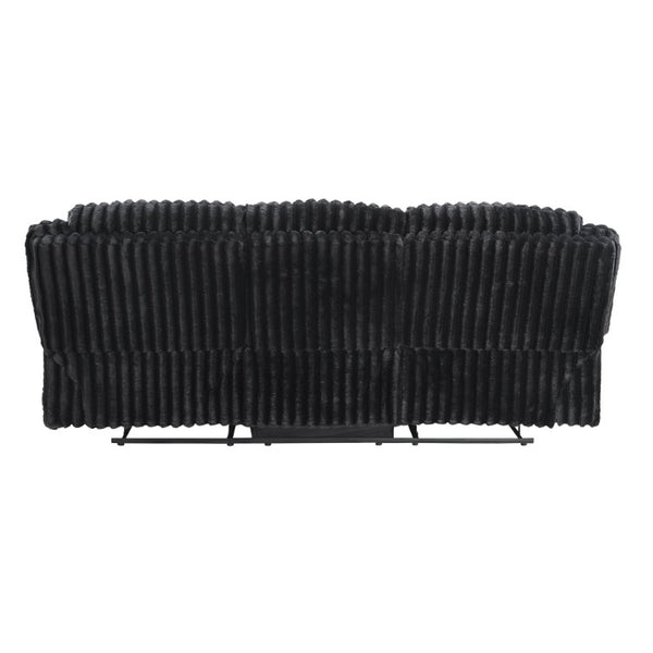 English Elm Sofa Mid-Century Velvet Upholstered with Walnut Legs and Pocket Coil Cushion Support Black Corduroy 95 L x 40 W x 41 H B011P576149