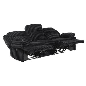 English Elm Sofa Mid-Century Velvet Upholstered with Walnut Legs and Pocket Coil Cushion Support Black Corduroy 95 L x 40 W x 41 H B011P576149