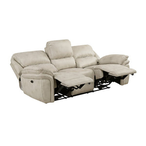 English Elm Power Reclining Sofa with USB Charging Pocket Coil Microfiber Living Room Seating B011P576158