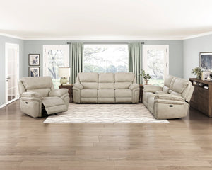 English Elm Power Reclining Sofa with USB Charging Pocket Coil Microfiber Living Room Seating B011P576158