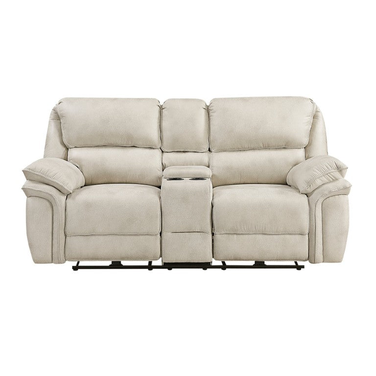 English Elm Power Reclining Loveseat with Center Console USB Ports and Microfiber Upholstery B011P576159