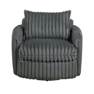 English Elm Swivel Accent Chair Corduroy Upholstery Channel Tufted with Pocket Coil Support B011P576164