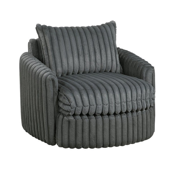 English Elm Swivel Accent Chair Corduroy Upholstery Channel Tufted with Pocket Coil Support B011P576164