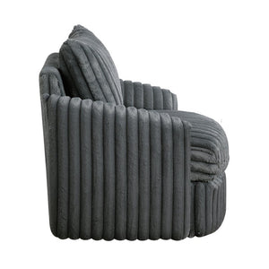 English Elm Swivel Accent Chair Corduroy Upholstery Channel Tufted with Pocket Coil Support B011P576164