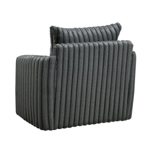 English Elm Swivel Accent Chair Corduroy Upholstery Channel Tufted with Pocket Coil Support B011P576164