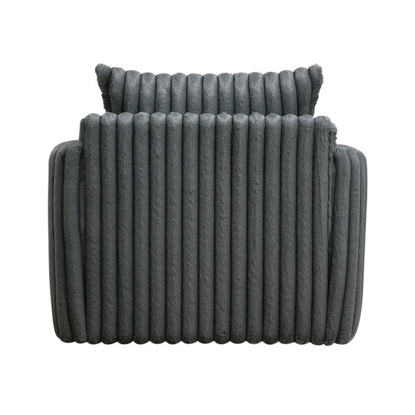 English Elm Swivel Accent Chair Corduroy Upholstery Channel Tufted with Pocket Coil Support B011P576164