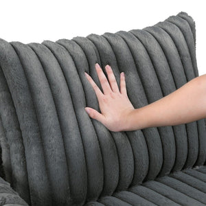 English Elm Swivel Accent Chair Corduroy Upholstery Channel Tufted with Pocket Coil Support B011P576164