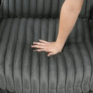 English Elm Swivel Accent Chair Corduroy Upholstery Channel Tufted with Pocket Coil Support B011P576164
