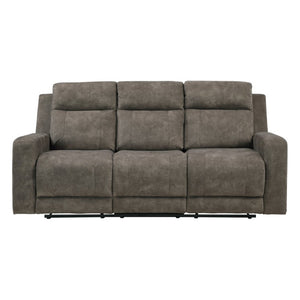English Elm Double Reclining Three Seat Sofa with Pocket Coil Support and Microfiber Upholstery B011P576165
