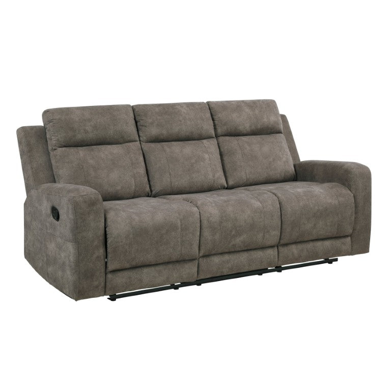 English Elm Double Reclining Three Seat Sofa with Pocket Coil Support and Microfiber Upholstery B011P576165