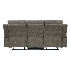 English Elm Double Reclining Three Seat Sofa with Pocket Coil Support and Microfiber Upholstery B011P576165