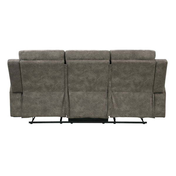 English Elm Double Reclining Three Seat Sofa with Pocket Coil Support and Microfiber Upholstery B011P576165