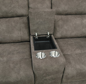 English Elm Double Reclining Loveseat with Center Console Pocket Coil Support Microfiber Seating B011P576166
