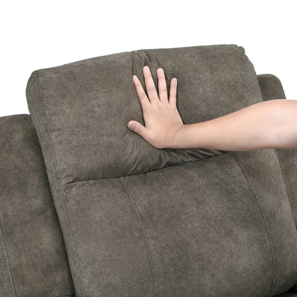 English Elm Double Reclining Loveseat with Center Console Pocket Coil Support Microfiber Seating B011P576166