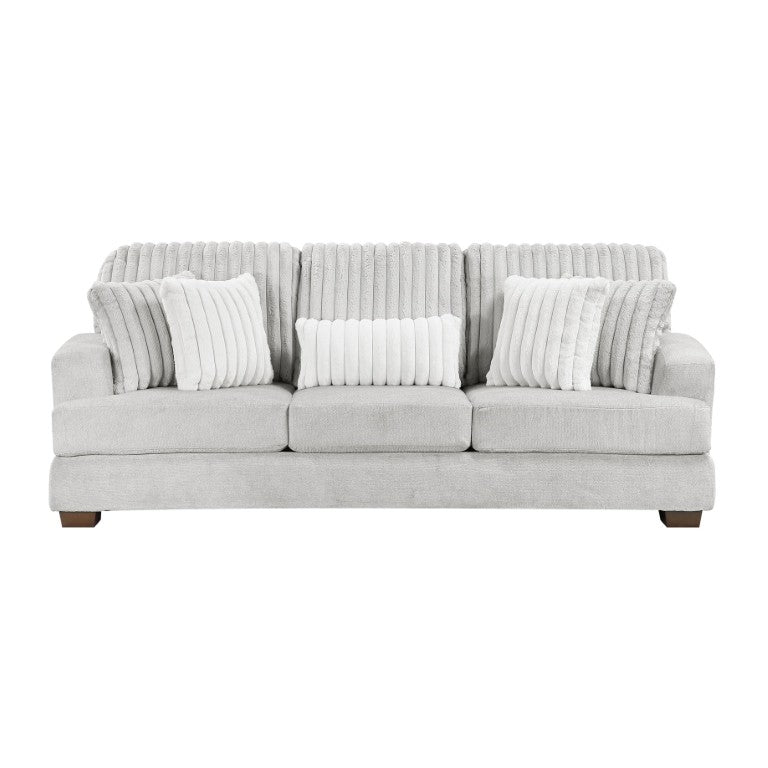 English Elm Sofa Channel Tufted Three Seater with Microfiber Corduroy Upholstery and Pocket Coil Cushions B011P576168