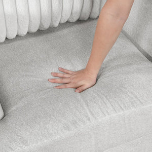 English Elm Sofa Channel Tufted Three Seater with Microfiber Corduroy Upholstery and Pocket Coil Cushions B011P576168