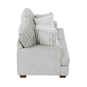 English Elm Love Seat Microfiber Mid-Century Modern Loveseat with Walnut Legs and Toss Pillows Light Gray 69.5 L x 39 W x 39 H B011P576169