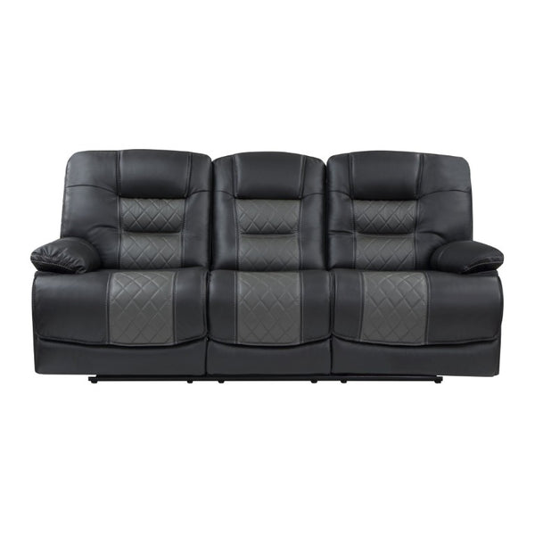 English Elm Power Lay Flat Reclining Sofa with Adjustable Headrests and USB Charging in Dove Gray Faux Leather Dark Gray B011P576171