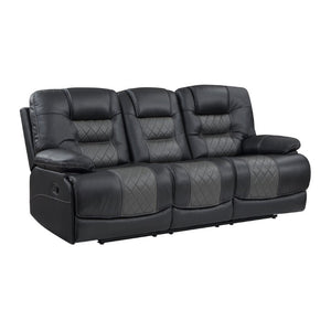 English Elm Power Lay Flat Reclining Sofa with Adjustable Headrests and USB Charging in Dove Gray Faux Leather Dark Gray B011P576171