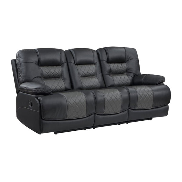 English Elm Power Lay Flat Reclining Sofa with Adjustable Headrests and USB Charging in Dove Gray Faux Leather Dark Gray B011P576171