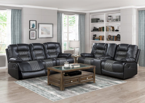 English Elm Power Lay Flat Reclining Sofa with Adjustable Headrests and USB Charging in Dove Gray Faux Leather Dark Gray B011P576171