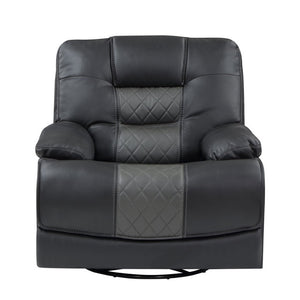English Elm Swivel Glider Recliner with Diamond Stitched Faux Leather and Pocket Coil Seat Support B011P576173