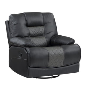 English Elm Swivel Glider Recliner with Diamond Stitched Faux Leather and Pocket Coil Seat Support B011P576173