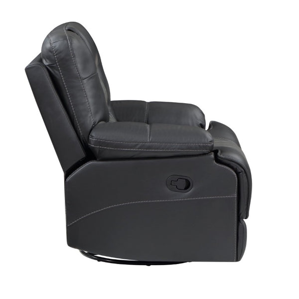 English Elm Swivel Glider Recliner with Diamond Stitched Faux Leather and Pocket Coil Seat Support B011P576173