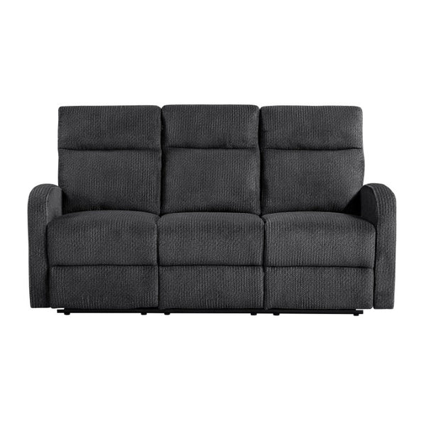 English Elm Double Reclining Sofa with Pocket Coil Support and Wall Hugger Design for Living Rooms Dark Gray Microfiber B011P576174