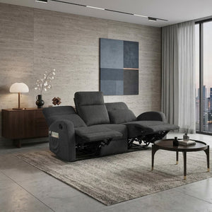 English Elm Double Reclining Sofa with Pocket Coil Support and Wall Hugger Design for Living Rooms Dark Gray Microfiber B011P576174