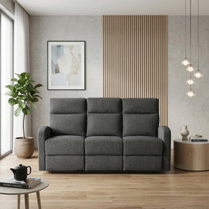 English Elm Double Reclining Sofa with Pocket Coil Support and Wall Hugger Design for Living Rooms Dark Gray Microfiber B011P576174