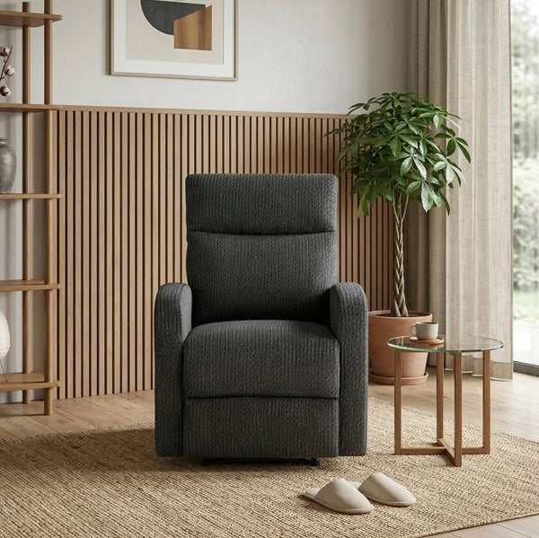 English Elm Reclining Wall Hugger Chair Microfiber Upholstered with Pocket Coil Support for Small Spaces B011P576176