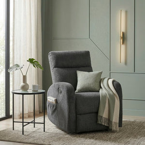 English Elm Reclining Wall Hugger Chair Microfiber Upholstered with Pocket Coil Support for Small Spaces B011P576176
