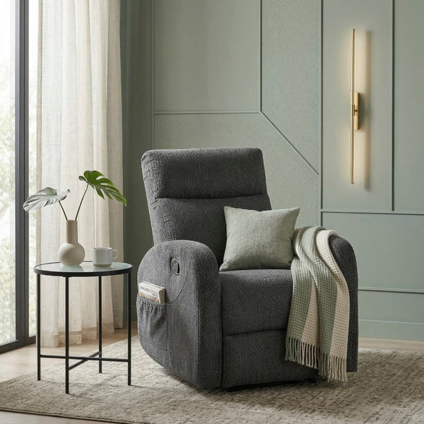 English Elm Reclining Wall Hugger Chair Microfiber Upholstered with Pocket Coil Support for Small Spaces B011P576176