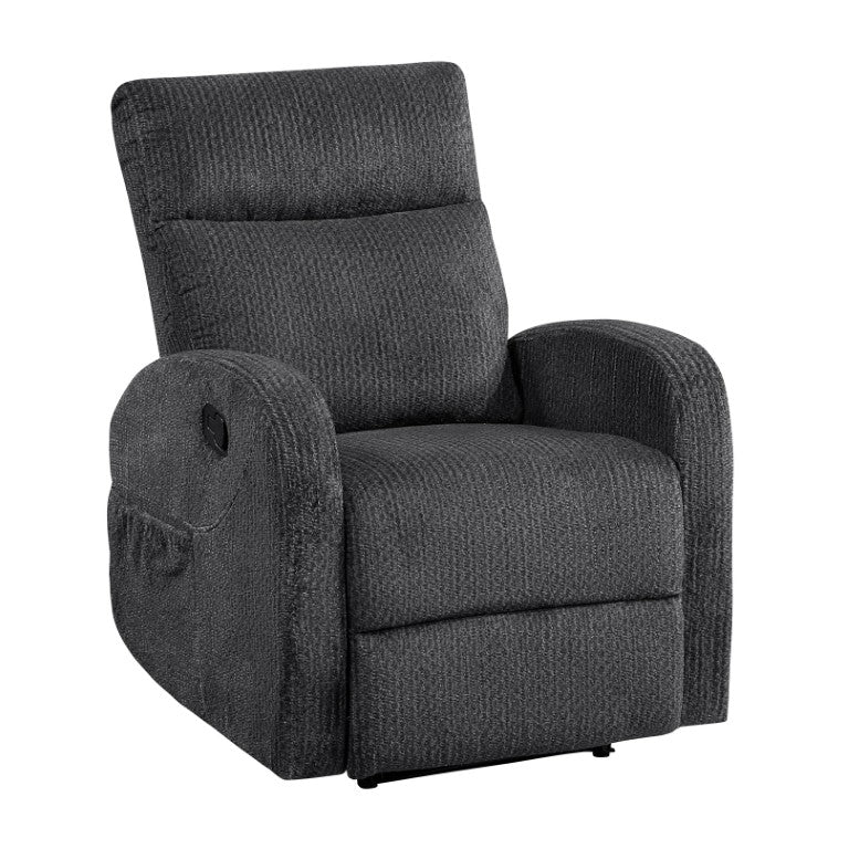 English Elm Reclining Wall Hugger Chair Microfiber Upholstered with Pocket Coil Support for Small Spaces B011P576176