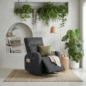 English Elm Reclining Wall Hugger Chair Microfiber Upholstered with Pocket Coil Support for Small Spaces B011P576176