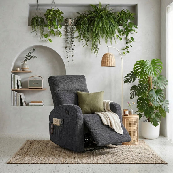 English Elm Reclining Wall Hugger Chair Microfiber Upholstered with Pocket Coil Support for Small Spaces B011P576176