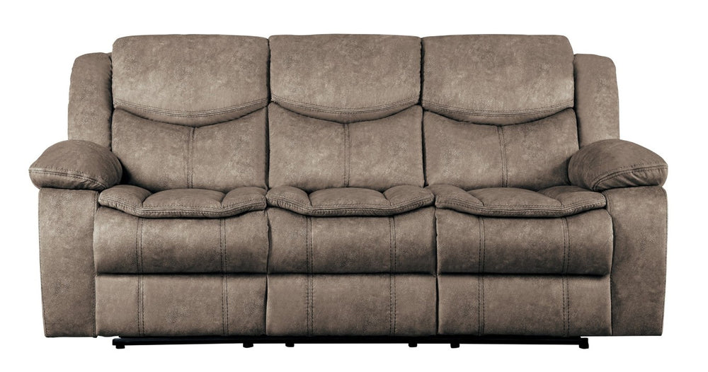 English Elm Double Reclining Sofa Bastrop Microfiber Upholstered Manual Pull Tab Living Room B011P576177