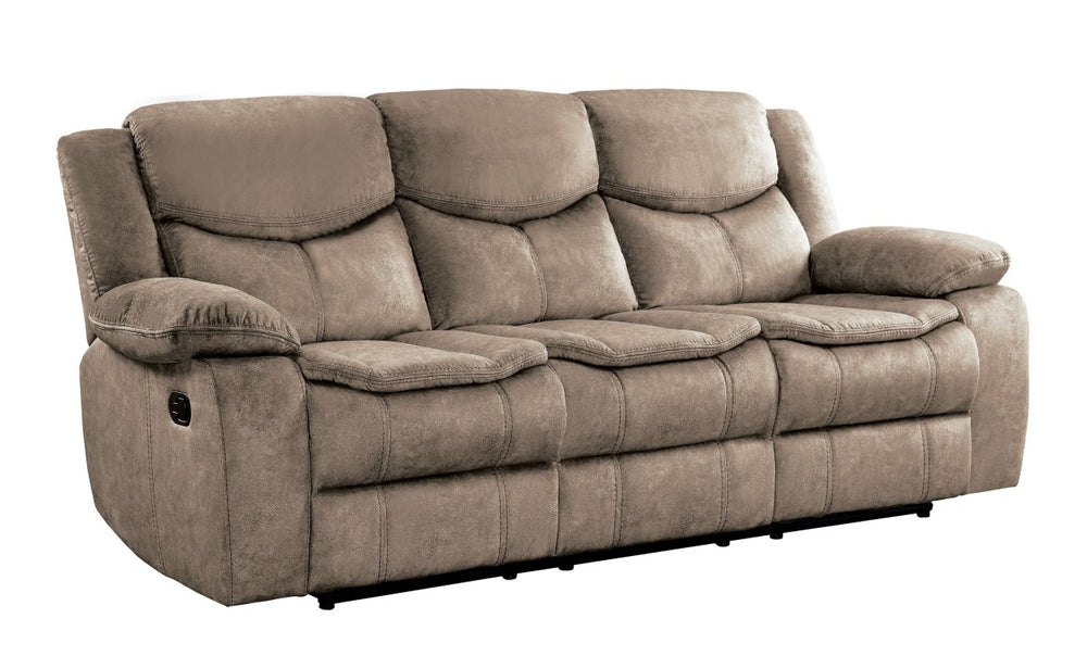 English Elm Double Reclining Sofa Bastrop Microfiber Upholstered Manual Pull Tab Living Room B011P576177