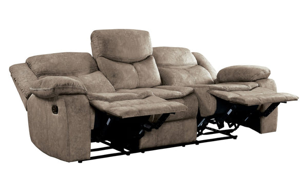English Elm Double Reclining Sofa Bastrop Microfiber Upholstered Manual Pull Tab Living Room B011P576177