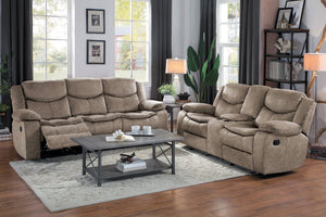 English Elm Double Reclining Sofa Bastrop Microfiber Upholstered Manual Pull Tab Living Room B011P576177