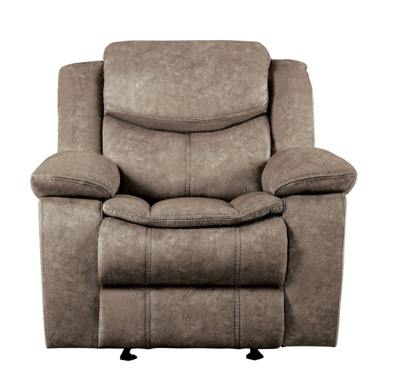 English Elm Glider Recliner with Tab Pull Mechanism Microfiber Upholstery and Pocket Coil Cushioning B011P576179